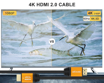 30 Feet Premium 4K HDMI Cable 2.0 - High-Speed HDMI Cord with Ethernet Support for Stunning 4K@60Hz UHD 2160P, Gold-Plated Connectors, and Bare Copper Conductor